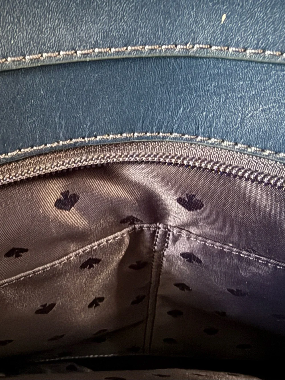 kate spade New York navy blue Leather Tote Bag